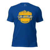 Los Angeles Skyline Football Fanatic Vintage Graphic T-Shirt: Ideal Gift for Him & Her, Football Fans - Retro Style Game Day Shirt - True Royal