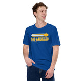Los Angeles, California Football Fanatic Vintage Graphic Shirt: Gift Ideas for Him & Her, Football Fans - Retro Style Game Day Shirt - True Royal
