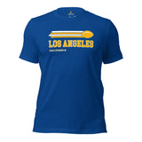 Los Angeles, California Football Fanatic Vintage Graphic Shirt: Gift Ideas for Him & Her, Football Fans - Retro Style Game Day Shirt - True Royal
