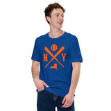 Vintage New York Baseball Emblem Fanatic T-Shirt: Ideal Gifts for Him & Her, Baseball Lovers & Enthusiasts - Retro Game Day Shirt - True Royal