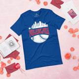 Vintage Philadelphia Skyline Baseball Fanatic Shirt: Gift Ideas for Him & Her, Baseball Lovers & Enthusiasts - Retro Style Game Day Tee - True Royal