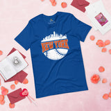 Vintage New York Skyline Baseball Fanatic Shirt: Gift Ideas for Him & Her, Baseball Lovers & Enthusiasts - Retro Style Game Day Shirt - True Royal