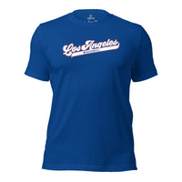 Vintage Los Angeles Baseball Fanatic Shirt: Ideal Gifts for Him & Her, Baseball Lovers & Enthusiasts - Retro Game Day Shirt - True Royal