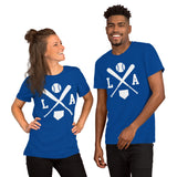 Vintage Los Angeles Baseball Emblem Fanatic T-Shirt: Ideal Gifts for Him & Her, Baseball Lovers & Enthusiasts - Game Day Tee - True Royal, Unisex