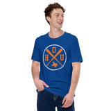 Vintage Houston Baseball Emblem Fanatic T-Shirt: Gift Ideas for Him & Her, Baseball Enthusiasts & Lovers - Retro Style Game Day Tee - True Royal