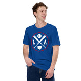 Vintage Los Angeles Baseball Emblem Fanatic T-Shirt: Gift Ideas for Him & Her, Baseball Enthusiasts & Lovers - Retro Style Game Day Tee - True Royal