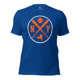 Vintage New York Baseball Emblem Fanatic T-Shirt: Gift Ideas for Him & Her, Baseball Enthusiasts & Lovers - Retro Game Day Tee - True Royal