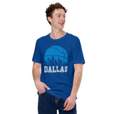 Ideal Christmas Gift for Basketball Lover, Coach & Player - Senior Night, Game Outfit & Attire - Dallas Skyline B-ball Fanatic T-Shirt - True Royal