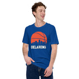 Ideal Christmas Gift for Basketball Lover, Coach & Player - Senior Night, Game Outfit - Oklahoma Skyline B-ball Fanatic Shirt - True Royal