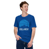 Ideal Christmas Gift for Basketball Lover, Coach & Player - Senior Night, Game Outfit & Attire - Orlando Skyline B-ball Fanatic T-Shirt - True Royal