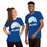 Christmas Gift Ideas for Basketball Lover, Coach & Player - Senior Night, Game Outfit & Attire - Orlando Skyline B-ball Fanatic Tee - True Royal, Unisex