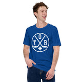 Hockey Game Outfit & Attire - Ideal Bday & Christmas Gifts for Hockey Players & Goalies - Vintage Toronto Hockey Emblem Fanatic T-Shirt - True Royal