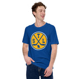 Hockey Game Outfit & Attire - Bday & Christmas Gifts for Hockey Players & Goalies - Vintage St. Louis Hockey Emblem Fanatic Tee - True Royal