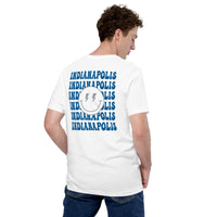 Happy Smiley Face Emoji T-Shirt - Indianapolis Football Fanatic Vintage Graphic Shirt: Gift for Him & Her, Football Fans - Game Day Tee - White, Back