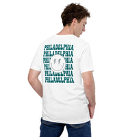 Happy Smiley Face Emoji T-Shirt - Philadelphia Football Fanatic Vintage Graphic Shirt: Gift for Him & Her, Football Fans - Game Day Tee - White, Back