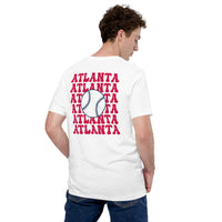 Retro Atlanta Baseball Emblem Fanatic T-Shirt: Gift Ideas for Him & Her, Baseball Enthusiasts & Lovers - Vintage Game Day Tee - White, Back