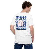 Retro Chicago Baseball Emblem Fanatic T-Shirt: Gift Ideas for Him & Her, Baseball Enthusiasts & Lovers - Game Day Tee - White, Back