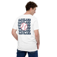 Retro Cleveland Baseball Emblem Fanatic T-Shirt: Gift Ideas for Him & Her, Baseball Enthusiasts & Lovers - Game Day Tee - White, Back