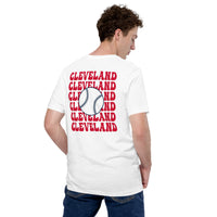 Retro Cleveland Baseball Emblem Fanatic T-Shirt: Gift Ideas for Him & Her, Baseball Enthusiasts & Lovers - Vintage Game Day Shirt - White, Back