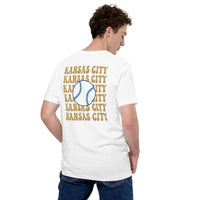 Retro Kansas City Baseball Emblem Fanatic T-Shirt: Gift Ideas for Him & Her, Baseball Enthusiasts & Lovers - Vintage Game Day Tee - White, Back