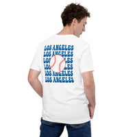Retro Los Angeles Baseball Emblem Fanatic T-Shirt: Gift Ideas for Him & Her, Baseball Enthusiasts & Lovers - Game Day Tee - White, Back