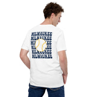 Retro Milwaukee Baseball Emblem Fanatic T-Shirt: Gift Ideas for Him & Her, Baseball Enthusiasts & Lovers - Game Day Tee - White, Back