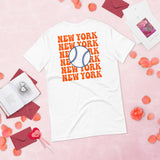Retro New York Baseball Emblem Fanatic T-Shirt: Gift Ideas for Him & Her, Baseball Enthusiasts & Lovers - Vintage Game Day Tee - White, Back