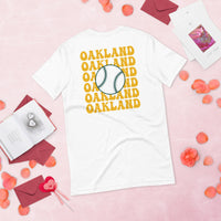 Retro Oakland Baseball Emblem Fanatic T-Shirt: Gift Ideas for Him & Her, Baseball Enthusiasts & Lovers - Vintage Game Day Shirt - White, Back