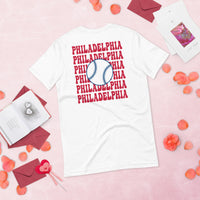 Retro Philadelphia Baseball Emblem Fanatic T-Shirt: Gift Ideas for Him & Her, Baseball Enthusiasts & Lovers - Vintage Game Day Tee - White, Back