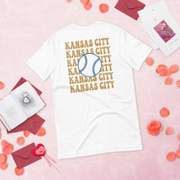 Retro Kansas City Baseball Emblem Fanatic T-Shirt: Gift Ideas for Him & Her, Baseball Enthusiasts & Lovers - Vintage Game Day Tee - White, Back