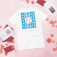 Retro Miami Baseball Emblem Fanatic T-Shirt: Gift Ideas for Him & Her, Baseball Enthusiasts & Lovers - Vintage Game Day Shirt - White, Back