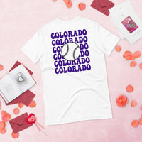 Retro Colorado Baseball Emblem Fanatic T-Shirt: Gift Ideas for Him & Her, Baseball Enthusiasts & Lovers - Game Day Tee - White, Back