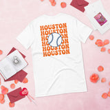 Retro Houston Baseball Emblem Fanatic T-Shirt: Gift Ideas for Him & Her, Baseball Enthusiasts & Lovers - Vintage Game Day Tee - White, Back