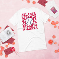 Retro Atlanta Baseball Emblem Fanatic T-Shirt: Gift Ideas for Him & Her, Baseball Enthusiasts & Lovers - Vintage Game Day Tee - White, Back