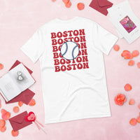 Retro Boston Baseball Emblem Fanatic T-Shirt: Gift Ideas for Him & Her, Baseball Enthusiasts & Lovers - Vintage Game Day Shirt - White, Back