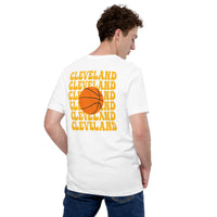 Bday & Christmas Gift Ideas for Basketball Lovers, Coach & Player - Senior Night, Game Outfit & Attire - Cleveland B-ball Fanatic Tee - White, Back