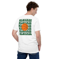 Bday & Christmas Gift Ideas for Basketball Lovers, Coach & Player - Senior Night, Game Outfit & Attire - Milwaukee B-ball Fanatic Shirt - White, Back