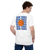 Bday & Christmas Gift Ideas for Basketball Lover, Coach & Player - Senior Night, Game Outfit & Attire - New York B-ball Fanatic T-Shirt - White, Back