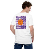 Bday & Christmas Gift Ideas for Basketball Lover, Coach & Player - Senior Night, Game Outfit & Attire - Sacramento B-ball Fanatic Tee - White, Back