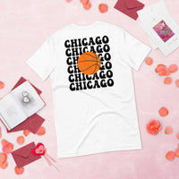 Bday & Christmas Gift Ideas for Basketball Lover, Coach & Player - Senior Night, Game Outfit & Attire - Chicago B-ball Fanatic T-Shirt - White, Back