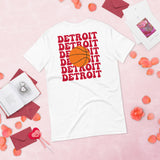 Bday & Christmas Gift Ideas for Basketball Lovers, Coach & Player - Senior Night, Game Outfit & Attire - Detroit B-ball Fanatic T-Shirt - White, Back