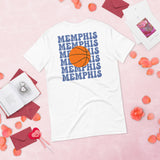 Bday & Christmas Gift Ideas for Basketball Lovers, Coach & Player - Senior Night, Game Outfit & Attire - Memphis B-ball Fanatic T-Shirt - White, Back