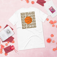 Bday & Christmas Gift Ideas for Basketball Lover, Coach & Player - Senior Night, Game Outfit & Attire - New Orleans B-ball Fanatic Tee - White, Back