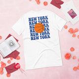 Bday & Christmas Gift Ideas for Basketball Lover, Coach & Player - Senior Night, Game Outfit & Attire - New York B-ball Fanatic T-Shirt - White, Back