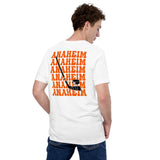 Hockey Game Outfit - Bday & Christmas Gift Ideas for Hockey Players - Retro Anaheim Hockey Emblem Fanatic T-Shirt - White, Back