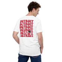 Detroit T-Shirt - DET Shirt - Michigan T-Shirt - Game Day Shirt - Ice Hockey T-Shirt - Retro Hockey Shirt - Gift for Hockey Player & Lover - White, Back
