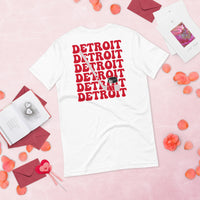 Detroit T-Shirt - DET Shirt - Michigan T-Shirt - Game Day Shirt - Ice Hockey T-Shirt - Retro Hockey Shirt - Gift for Hockey Player & Lover - White, Back