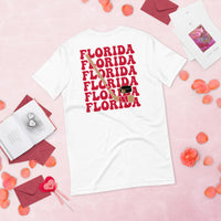 Hockey Game Outfit & Attire - Bday & Christmas Gift Ideas for Hockey Players & Goalies - Retro Florida Hockey Emblem Fanatic T-Shirt - White, Back
