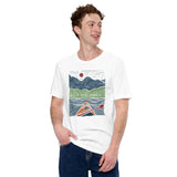 Kayaking Granola Forest Themed T-Shirt - Embrace The Lake & Yak Life - Adventure Awaits Tee - Gift for Avid Paddler, Nature Lover - White