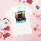 Video Game T-Shirt - Christmas Gaming Gift Ideas For His & Her, A Typical Gamer & Game Lover - Gaming Because Murder Is Wrong Shirt - White